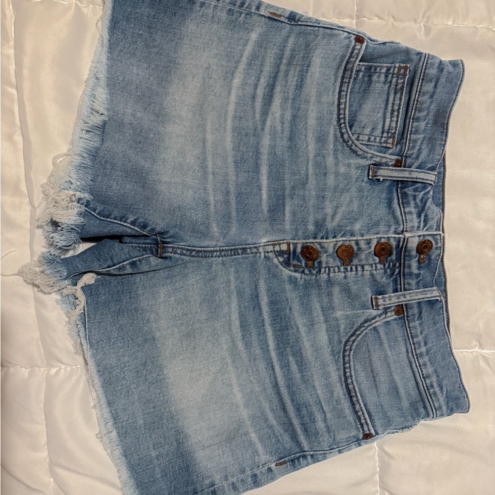 Madewell Light Blue High Waist Denim Shorts